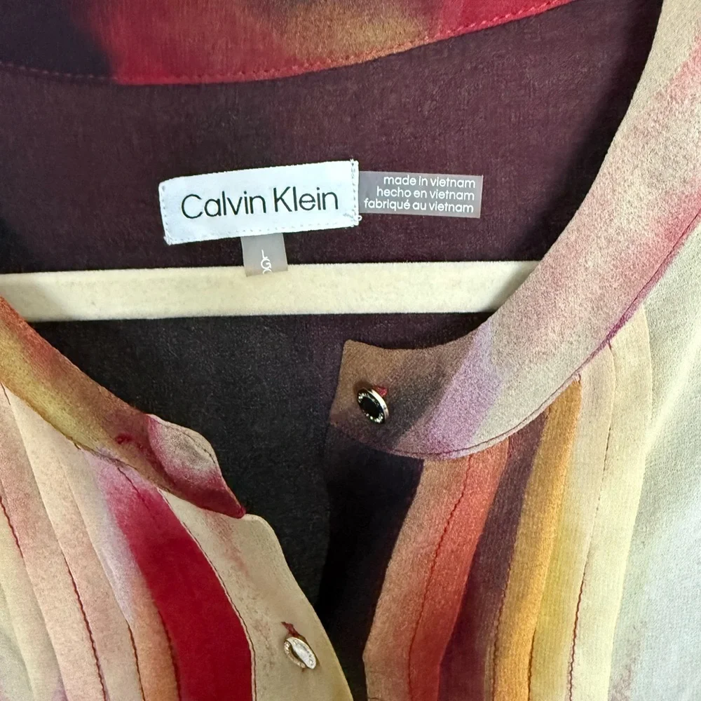 Calvin Klein Multicolor Abstract Blouse - Picture 4 of 4
